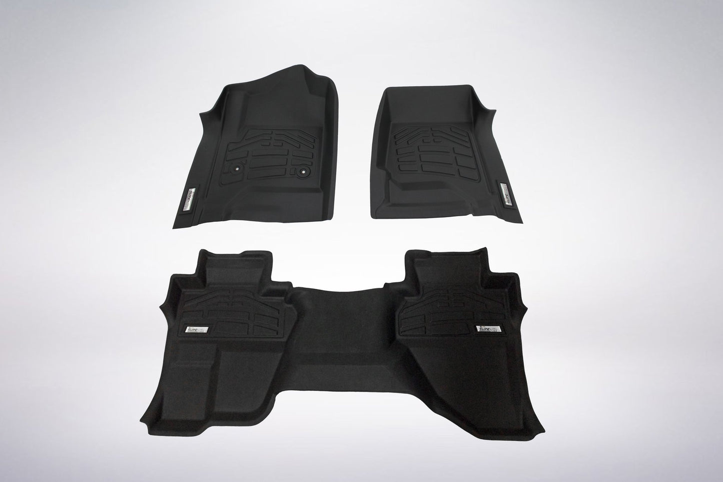 Black First & Second Row Floor Mats for 2016 Chevrolet Silverado 1500/2500/3500 Double Cab