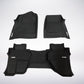 Black First & Second Row Floor Mats for 2018 Chevrolet Silverado 1500/2500/3500 Double Cab